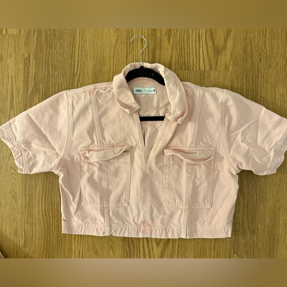 Zara Pink Denim Top - Picture 3 of 7